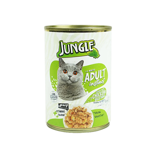 Jungle Adult Cat Can Food Chicken & Vegetables (400gm)